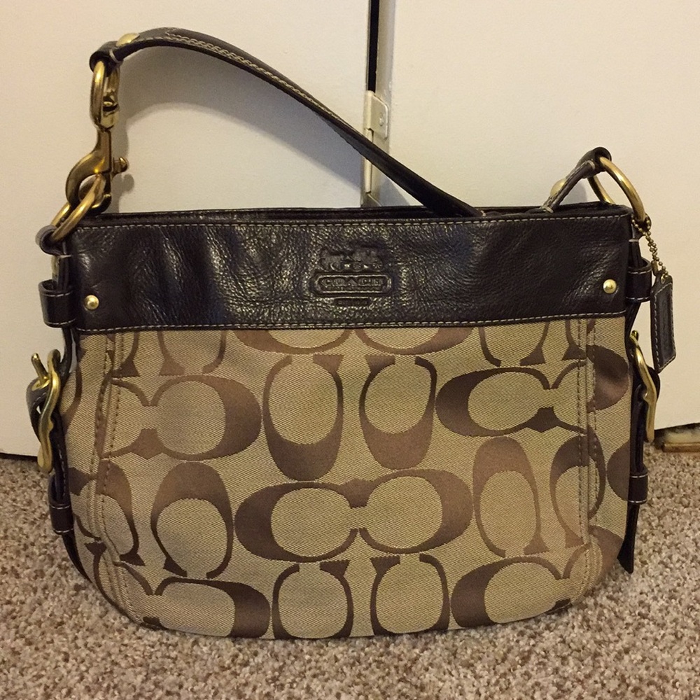 Signature C Canvas Coach Shoulder Bag